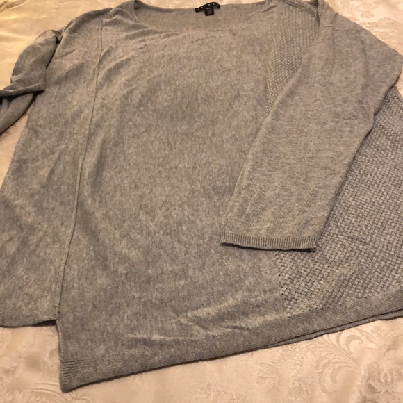 TRIBAL XL ASYMMETRICAL SOFT GREY LONG SLEEVE SWEATER COTTON/RAYON BLEND - #356 - Picture 6 of 10